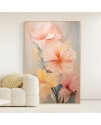 奶油風 花卉 晶瓷面掛畫 裝飾掛畫連鋁畫框 120X180CM